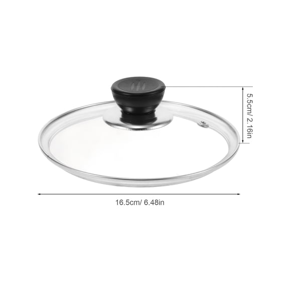 OFFIGAM Universal Lid for Pots Tempered Glass Transparent Stainless Steel 1Pcs for Versatile Fit