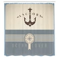 thumbnail image 3 of Ambesonne Nautical Shower Curtain, Vintage Marine Ocean Print, 69"Wx75"L, Slate Blue, 3 of 4