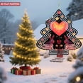 thumbnail image 2 of Stylized Metal Christmas Tree Wind Spinner with Heart & Rabbits - Colorful Garden Decoration for Yard Unique Holiday Decor, 2 of 7