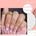 thumbnail image 3 of Uñas postizas de corazón de amor blanco y negro, uñas geométricas con forma de gota de agua, pegamento falso, uñas de gelatina en falso, 24 unids/caja, almendra francesa N J8N7, 3 of 5