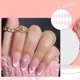 thumbnail image 3 of Uñas postizas de corazón de amor blanco y negro, uñas geométricas con forma de gota de agua, pegamento falso, uñas de gelatina en falso, 24 unids/caja, almendra francesa N J8N7, 3 of 5