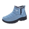 thumbnail image 2 of EKVAHL Women's Winter Snow Booties, Non‑Slip Lug Sole Ankle Boots, Faux Fur Lined Warm Snow Shoes for Cold Days City Walking Blue, 2 of 6