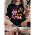 thumbnail image 1 of Camiseta de manga corta para mujer transpirable Moda de veranoWomen's Fashionable Graphic Tee - Casual Crew Neck Short Sleeve, Stretchy Polyester Blend, Machine Washable - Perfect for Summer & Casua, 1 of 6