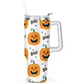 thumbnail image 2 of Happy Halloween Pumpkin Tumbler with Handle and Straws 40 oz Stainless Steel Halloween Travel Coffee Mug Birthday Present for Women Girls Daughter Mom Gifts for Him/Her Coffee Mugs, 2 of 7