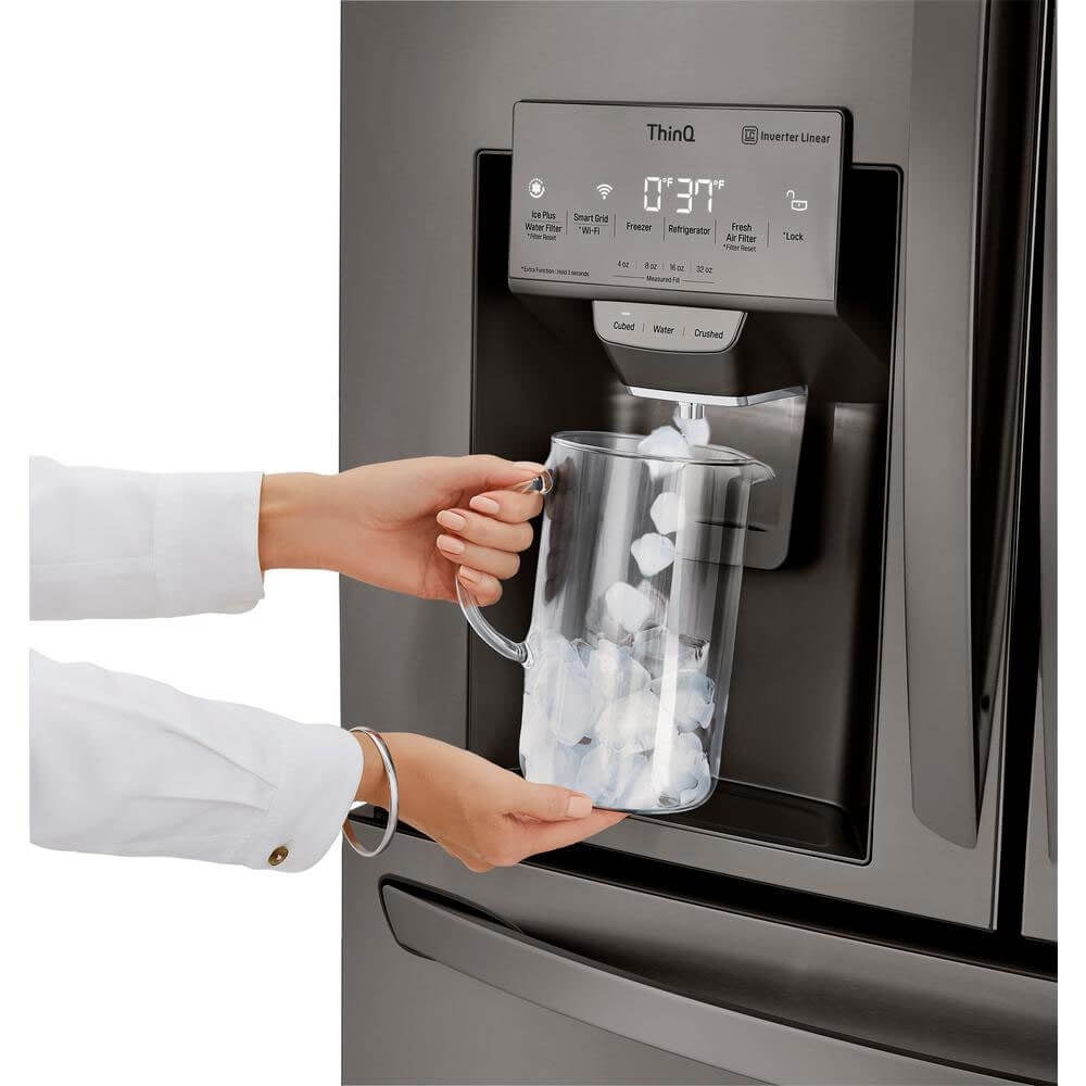 LRFVS3006D LG Appliances 30 cu. ft. Smart wi-fi Enabled InstaView™  Door-in-Door® Refrigerator with Craft Ice™ Maker BLACK STAINLESS STEEL -  Hahn Appliance Warehouse