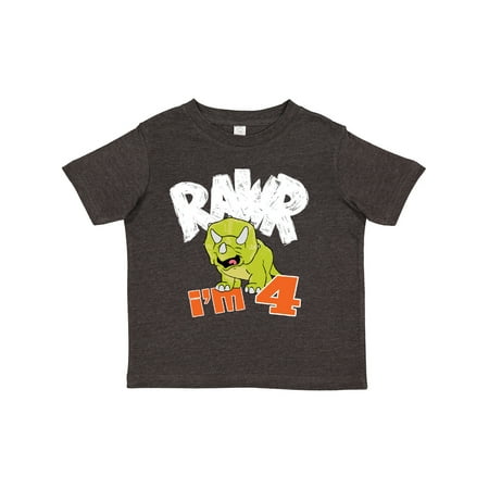 

Inktastic RAWR I m 4! Baby Triceratops Gift Toddler Boy or Toddler Girl T-Shirt