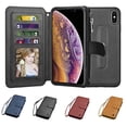 thumbnail image 1 of Wallet Phone Case For Apple iPhone XS Max / iPhone XS / iPhone X, Zipper Detachable Magnetic 8 Card Slots Card Slots Money Pocket Clutch Cover Zipper Wallet Purse Case Wrist Strap -Wine Red, 1 of 8