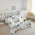thumbnail image 4 of Car Comforter Set Construction Bedding Set for Boys Kids Trucks Comforter Cartoon Car Excavator Tractor White Yellow 3Pcs Twin, 4 of 6