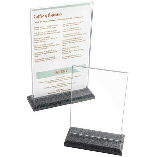 Cal Mil 695-17 Porte-cartes de Luxe Acrylique Transparent de 8,50 x 11 Po - Noir et Transparent