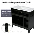 thumbnail image 3 of 36" Bathroom Vanity with Sink Combo Set, Solid Wood Frame Modern Bathroom Storage Cabinet with 2 Drawers and 2 Soft Closing Doors, Black, 3 of 9