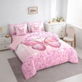 thumbnail image 3 of jejeloiu Cartoon Leopard Pattern 7-Piece Twin Bedding Sets,Cute Butterfly Bedding Comforter Set,Pink Glitter Print Sheet Sets For Kids,Ultra Soft Home Decor Reversible, 3 of 8