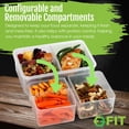 thumbnail image 4 of Bento Box para niños contenedores de almuerzo para adultos (paquete de 3, 39 oz) – Contenedores de preparación de comidas de 3 compartimentos con tapas – Apto para microondas, congelador y lavavajilla, 4 of 5