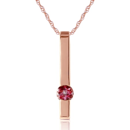 Galaxy Gold 14K Solid Gold Natural Pink Topaz Necklace for Women - Rose Gold Fine Jewelry