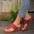 thumbnail image 6 of Viluyesy Womens Flip Flops, Slip-On Wide Width Arch Support Floral Causal Slippers Red, 6 of 7
