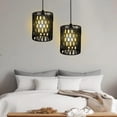 thumbnail image 5 of Rattan Lamp Shade,Retro Small Wicker Lamp Shade Replacement, Boho Woven Pendant Light Lampshade Cover for Floor & Chandelier, 5 of 10