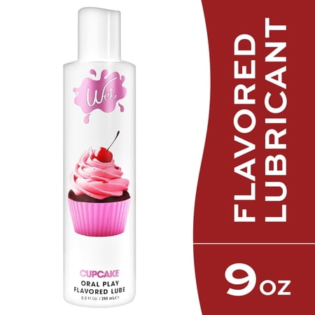 Wet Flavored Water-Based Lube, Luxury Edible Personal Lubricant, Cupcake, 9.0 fl oz