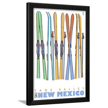Taos Valley, New Mexico, Skis in the Snow Framed Print Wall Art By Lantern