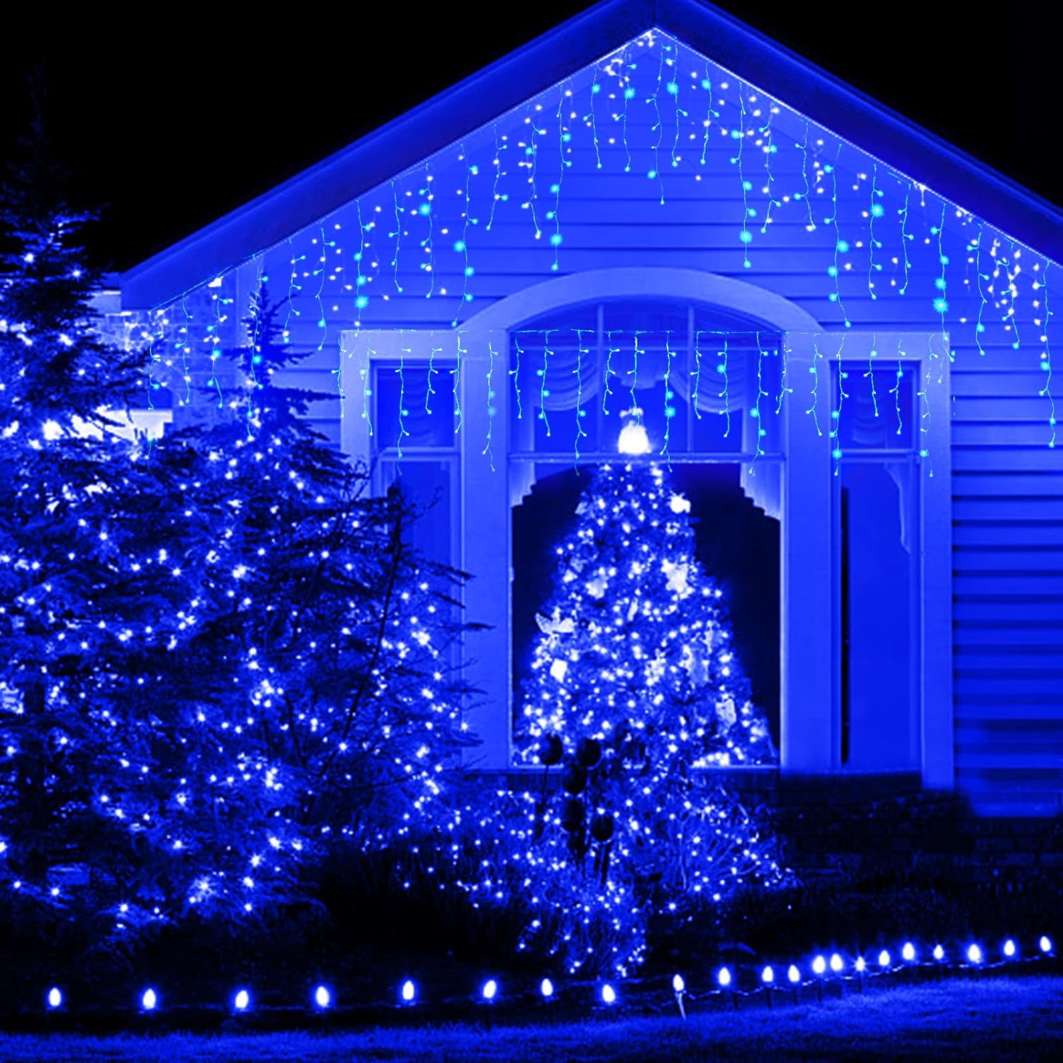 QZYL 410 FT Christmas Lights Outdoor, 1000 LED Long Blue Christmas Lights  Decorations, Waterproof Christmas Tree Lights, Remote Control Christmas  Fairy Lights for Garden Patio Holiday Christmas Decor 