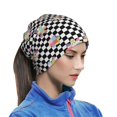 thumbnail image 6 of Neck Gaiter Face Cover Scarf, Floral Flower Checkerboard 90s Y2K Soft Face Sun Mask Cover Scarf Headband Cooling Sweat Absorbing Bandanas Hiking Cycling Running, 6 of 7