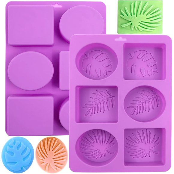 2 Moldes Para Jabones Artesanales, Moldes De Silicona Para Jabones, 17.1 X 22.6 Cm, Ideal Para Creación De Jabón Artesanal, Proyectos DIY Y Actividades Familiares