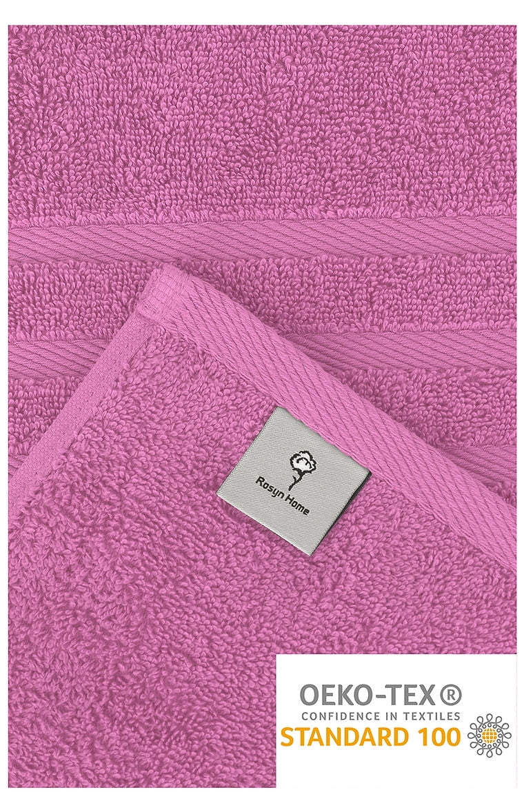 Rosyn Home Hotel Quality 100% Turkish Cotton 6 Piece Bath Towel Set Pink