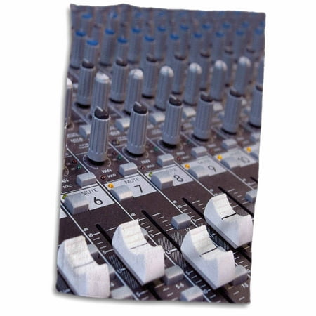 3dRose Audio mixer board mixing engineer knobs sliders slider buttons studio recording - Towel, 15 by