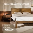 thumbnail image 4 of FitStand King Japanese Joinery Bed Frame with Headboard, Solid Rubberwood, 1500 lbs Heavy Duty, FSC & SGS Certified, No-Tool Setup, Hidden Storage, USB-A/C Port, No Box Spring Needed, Walnut, 4 of 13