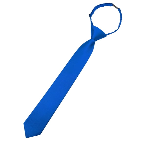KAMBERFT Royal Blue Boys Solid Color Pre-Tied Necktie with Adjustable Buckle Closure, Ages 8–12