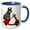 Blue/White, variant on 3drose, Funny Cute Schnauzer Dog Riding Red Motor Scooter Cartoon, 11oz Two-tone Green Mug