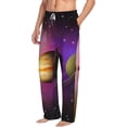 thumbnail image 2 of Goofa Planets And Stars Pattern Printed Soft Pajama Pants for Men, Wide Leg Comfy Casual Lounge Yoga Pants-X-Large, 2 of 9