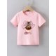 thumbnail image 1 of Camiseta de verano para niña con estampado de lazo rosa - Manga corta informal, cuello redondo, mezcla de algodón suave, fácil cuidado, 1 of 5