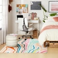 thumbnail image 4 of TOWN & COUNTRY PLAY Leta Zebra Stripe Kid's Washable Area Rug, Soft & Plush, Safe Non-Slip Backing, Bedroom Rug, Dorm Decor, Playroom & Classroom Rugs, Pink/Multi, 6'6"x9'2", 4 of 12