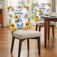 thumbnail image 4 of Blue Dwarfs Chair Covers Set of 1 You Are My Sunshine Sunflower Spring Plant Chair Back Covers Stretch Removable Washable Slipcovers Protector for Dining Room Kitchen Party Decor, 4 of 9