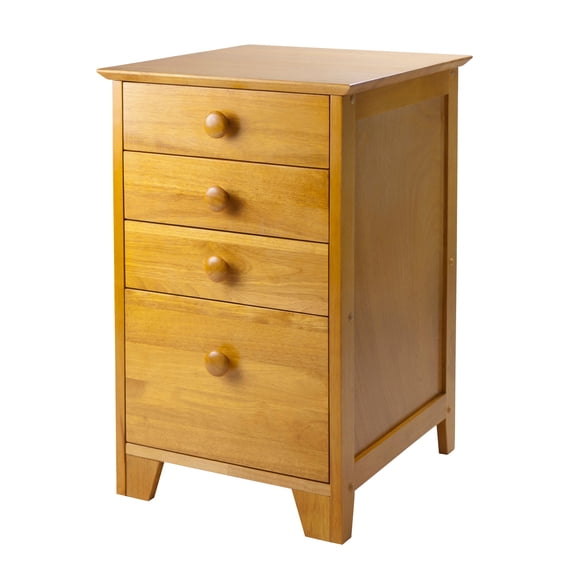 Winsome Studio 4-Drawer Solid Wood Vertical Filing Cabinet in Honey Brown