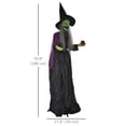 thumbnail image 3 of HOMCOM Halloween Old Witch Animatronic Prop w/ Light Up Eyes, 3 of 10