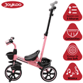 thumbnail image 3 of Triciclo para Niños con Bastón Torreta con Luz y Sonido Pedales Desmontables Posapiés Plegables Apto desde 2 años o hasta 25 kg - Rosa, 3 of 7