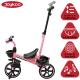 thumbnail image 3 of Triciclo para Niños con Bastón Torreta con Luz y Sonido Pedales Desmontables Posapiés Plegables Apto desde 2 años o hasta 25 kg - Rosa, 3 of 7