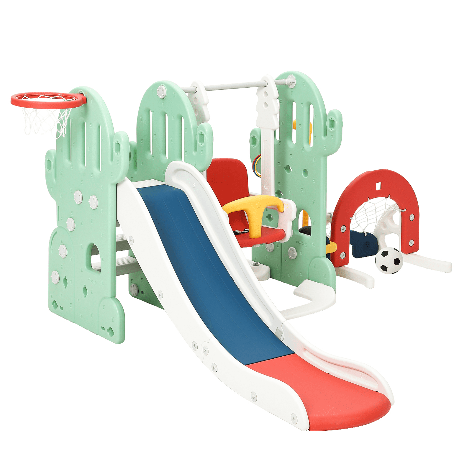 7 in 1 Toddler Slide and Swing Set, Kids Slide for Toddlers 1-3 Years Old Baby, Indoor Outdoor with Basketball Hoop Golf for Kids Easy Assembly