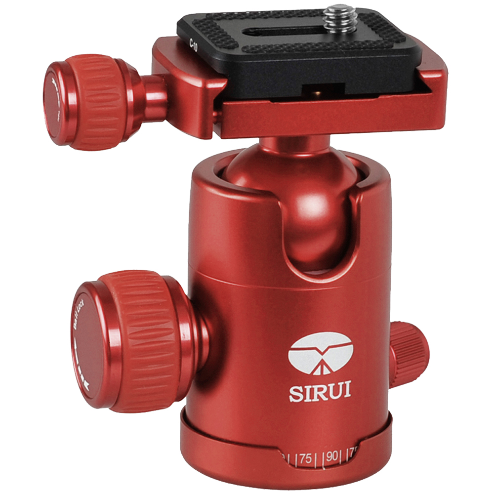 Sirui T-005X 54" Aluminum Alloy Tripod with C-10X Ball Head & Case (Red) - image 2 of 4