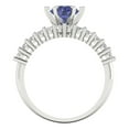 thumbnail image 4 of Clara Pucci 18K White Gold 1.66 Simulated Tanzanite Engraveable Engagement Ring + Wedding Band Set, 4 of 7