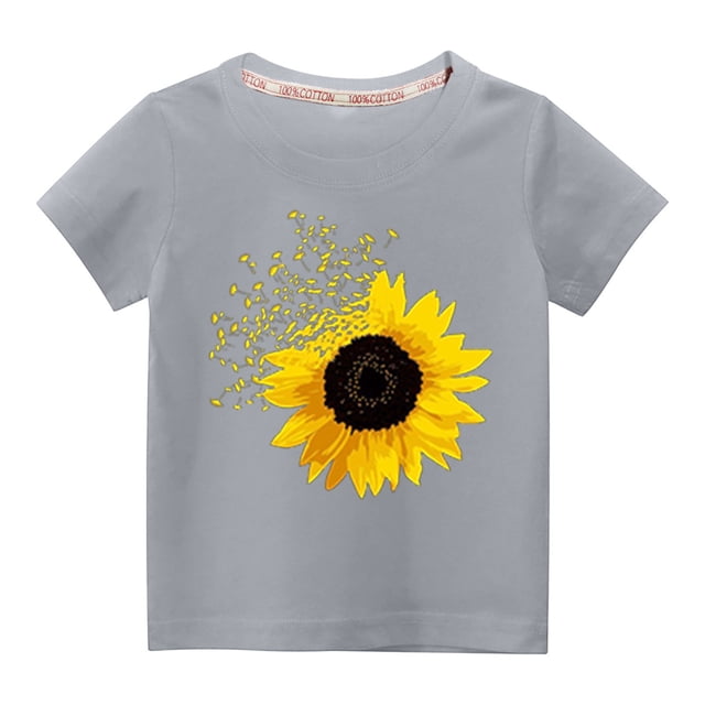 Mefallenssiah Bambin Garçons Filles Mode Mignon Col Rond Imprimé Manches Courtes top