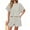 White, variant on Womens 2 Piece Sets Summer Lounge Sets Striped Short Sleeve Oversized T Shirts Drawstring Shorts Matching Set