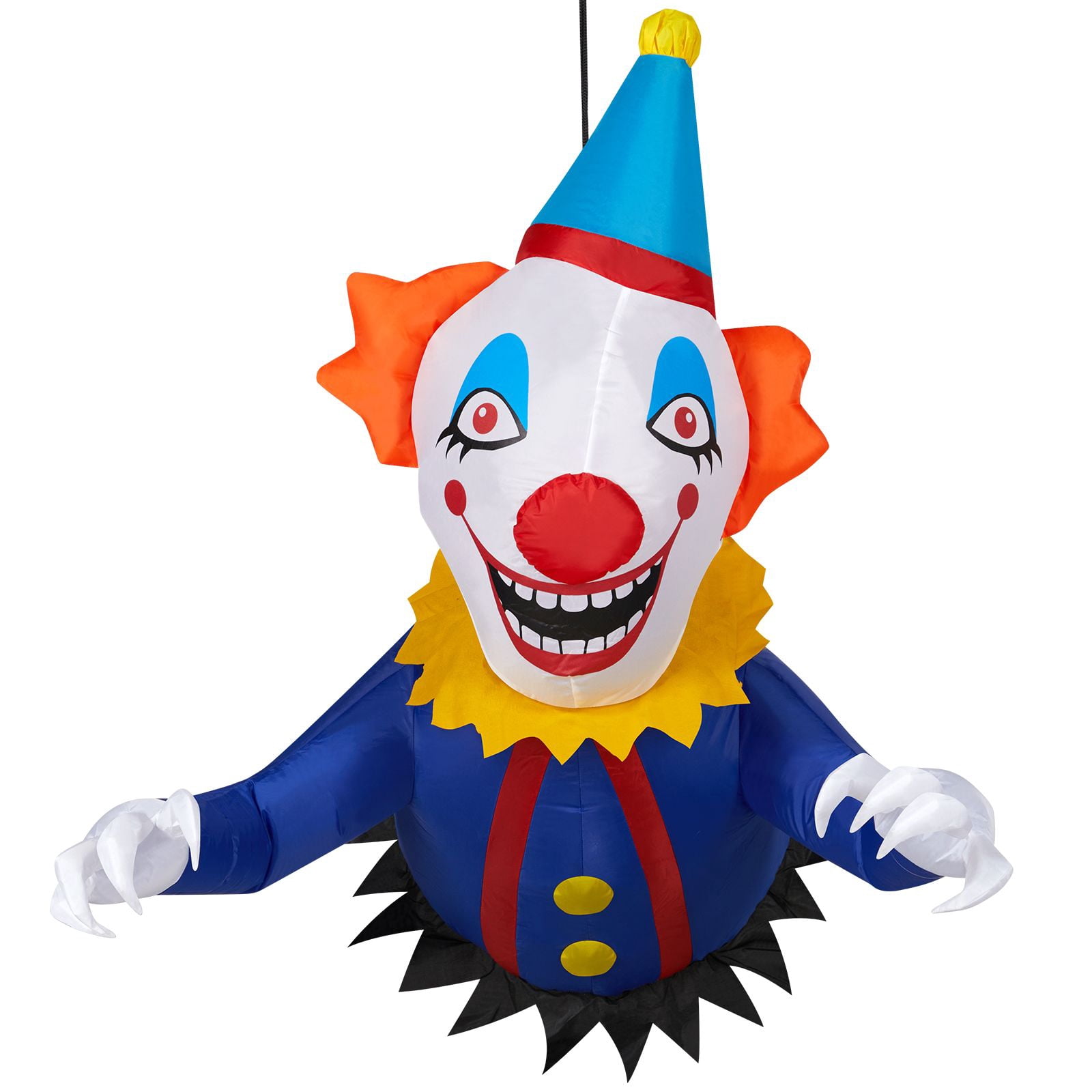 3.3FT Halloween Inflatable Clown Broke Out from Window Decor with Built-in LED Lights Waterproof Polyester Spooky Ornament for Yard Party Indoor Outdoor