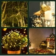thumbnail image 4 of 2Pack Outdoor Fairy Lights Battery Operated,10Feet 100LED Green Copper Wire Cluster Lights with 8 Modes and Timer,Twinkle String Lights, Mini Lights for Christmas Tree Wreath Wedding,Warm White, 4 of 7