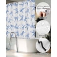 thumbnail image 5 of Split Shower Curtain for Transfer Bench, Purple Blue Bow Ribbon Fabric Shower Curtains for Bathroom, Vintage Modern Art Bowknot Tub Sliding Transfer Bench Waterproof Bath Curtains 72"x96", 5 of 9