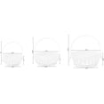 thumbnail image 5 of Panier-cadeau Rond en Osier Blanc, avec Doublure en Vichy Rose et Poignée - Ensemble de 3, 5 of 5