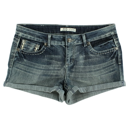 Zco - ZCO Jeans Womens Crystal Wing Flap Dark Wash Jean Shorts Dark ...