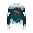 thumbnail image 5 of Women's Christmas Sweatshirt Plus Size Long Sleeve Bow Crewneck Pullover Oversized Casual Party Printed Tops Fall Winter Cozy Sweatshirt, 5 of 5