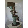 thumbnail image 5 of Nifao Boy Sitting on a Tree with Mailbox Bronze Statue – Outdoor Garden Decor Sculpture, 22"L x 23"W x 49"H, 5 of 13