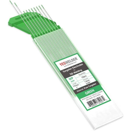 

TIG Welding Tungsten Electrode Pure Tungsten 1/16 x 7 (Green EWP) 10-pk YESWELDER